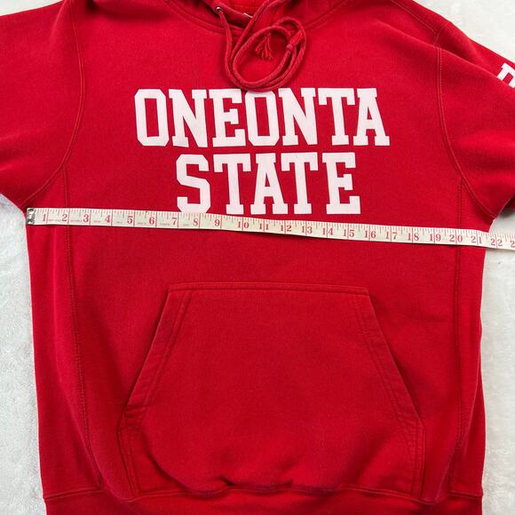 MV Sport Pro-Weave Oneonta State Vintage Hooded Sweatshirt SZ Small Red Dragons - Picture 3 of 7
